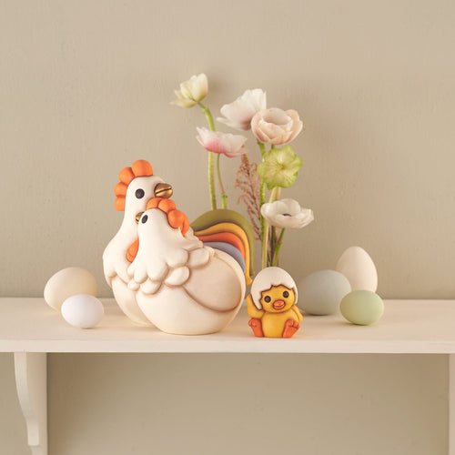 Coppia gallo Jack e gallina Ester in ceramica