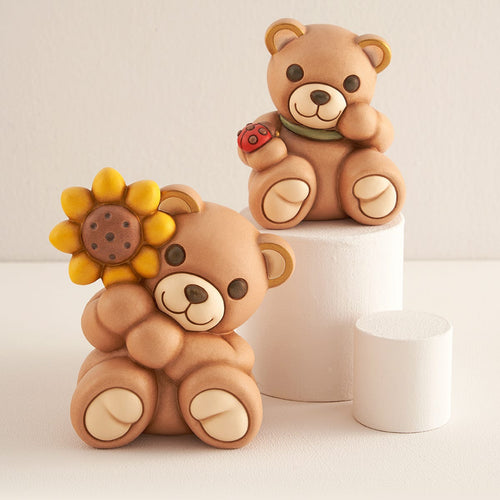 Teddy con girasole in ceramica, grande