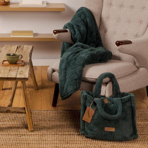 Plaid con borsa, verde