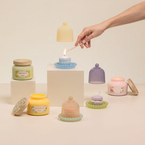 Candela macaron cloche arancio