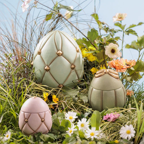 Uovo decorativo in ceramica Incanto di Pasqua, azzurro