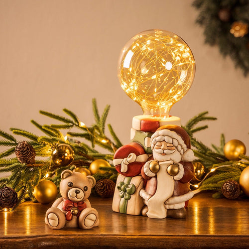 Lampada Babbo Natale in ceramica