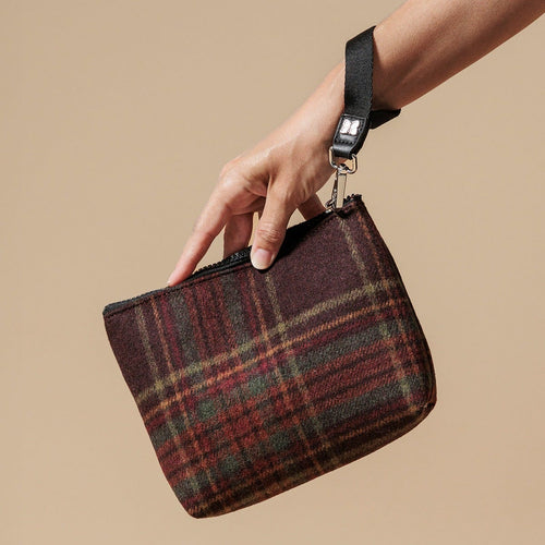 Pochette in tartan scuro, piccola