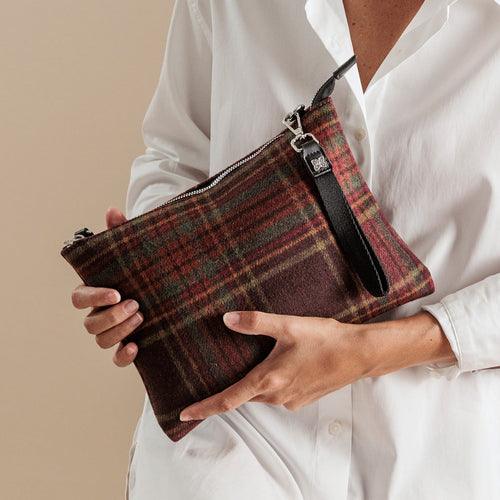 Busta in tartan scuro, grande