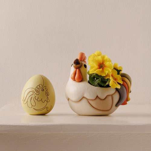 Uovo decorativo in ceramica Incanto di Pasqua, giallo