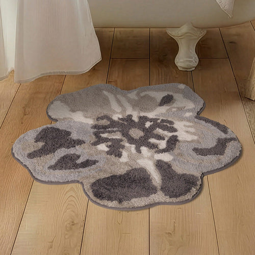 Tappeto a forma di fiore Bloom, grigio