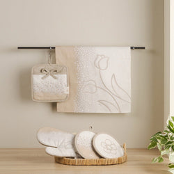 Set guantone, 2 presine e vassoio, Pure Elegance