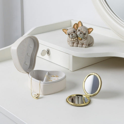 Coppia cani bulldog francese in ceramica, media