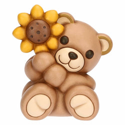 Teddy con girasole in ceramica, grande