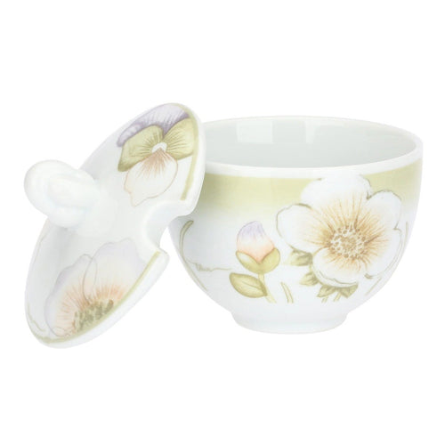 Set 2 tazzine espresso e zuccheriera in porcellana Bloom