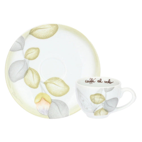 Set 2 tazzine espresso e zuccheriera in porcellana Bloom