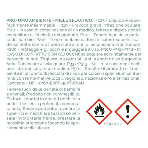 Refill per campana profumatore ambienti, Miele Selvatico