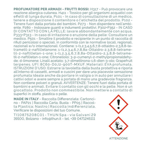 Set tag profumatori per armadi, Frutti Rossi