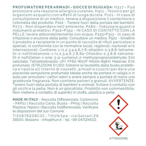 Set tag profumatori per armadi, Gocce di Rugiada
