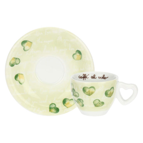 Set 6 tazzine espresso Cuori in fiore