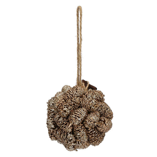 Palla decorativa con pigne oro