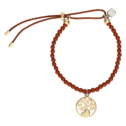 Bracciale con perline ceramiche e pendente albero della vita