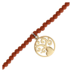 Bracciale con perline ceramiche e pendente albero della vita