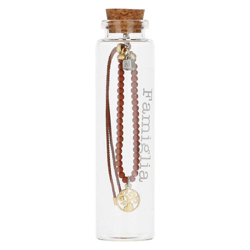 Bracciale con perline ceramiche e pendente albero della vita