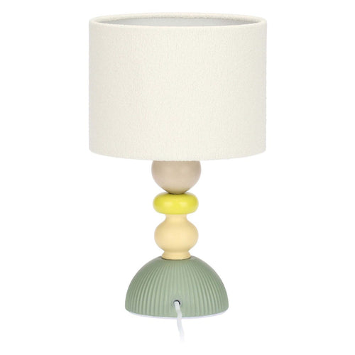 Lampada in porcellana, verde e gialla