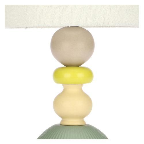 Lampada in porcellana, verde e gialla