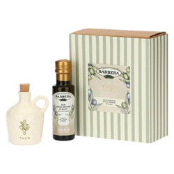 Orcio - Bomboniera oliera in porcellana con olio, bianco antico