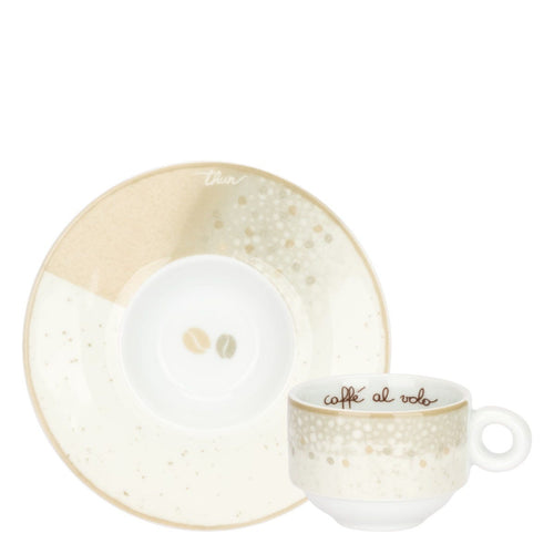 Set 2 tazzine espresso con zuccheriera in porcellana, Pure Elegance