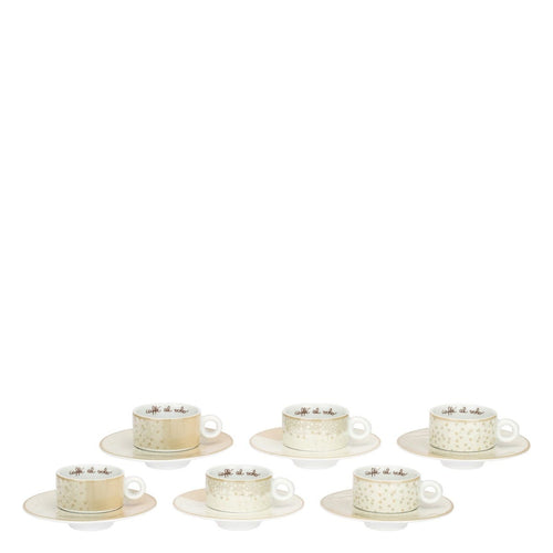 Set 6 tazzine espresso in porcellana, Pure Elegance
