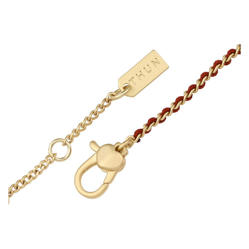 Bracciale catena e tessuto con coccinella