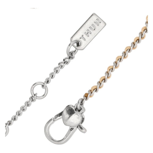 Bracciale catena e tessuto con cuore