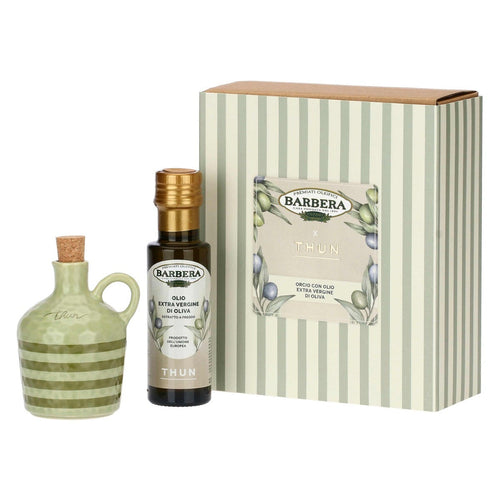 Orcio - Bomboniera oliera in porcellana con olio, verde