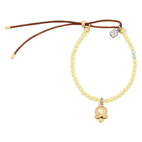 Bracciale con perline colorate e pendente campanula
