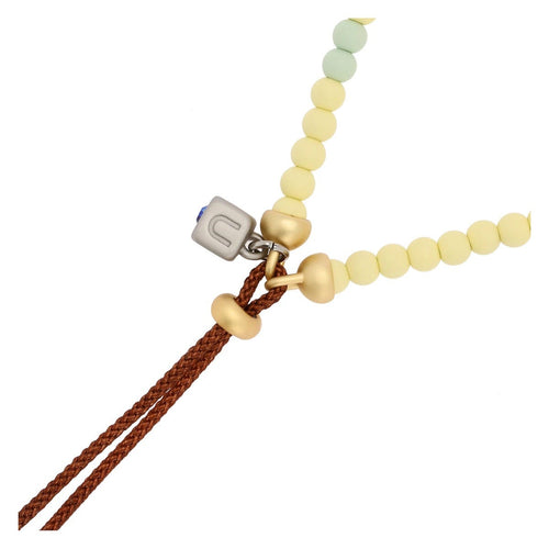 Bracciale con perline colorate e pendente campanula