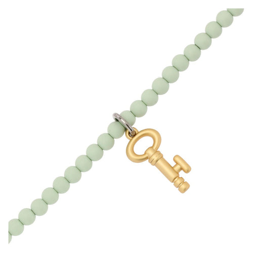Bracciale con perline colorate e pendente chiave