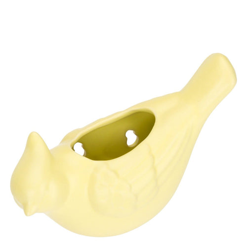 Cachepot giallo da parete uccellino, Eleganza Esotica