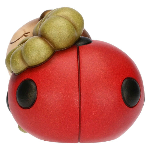 Coccinella Ella con quadrifoglio portafortuna in ceramica, media