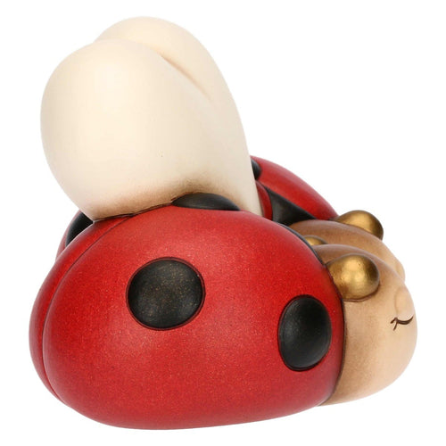 Coppia di coccinelle con cuore in ceramica