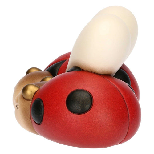 Coppia di coccinelle con cuore in ceramica