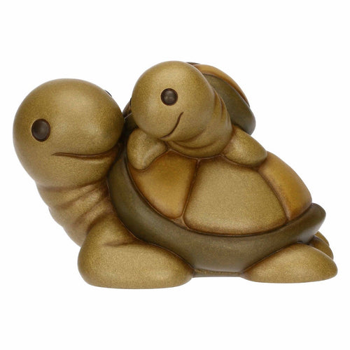 Coppia tartaruga Rita con cucciolo in ceramica