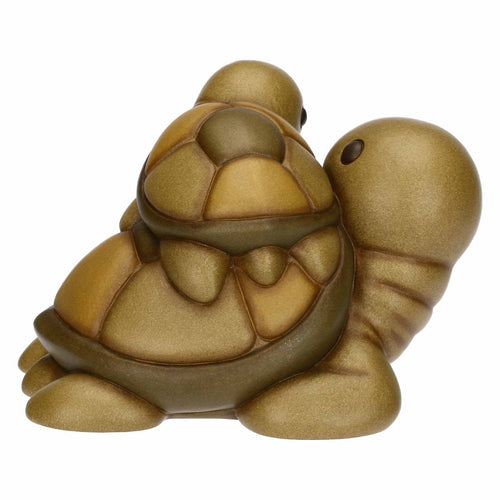 Coppia tartaruga Rita con cucciolo in ceramica