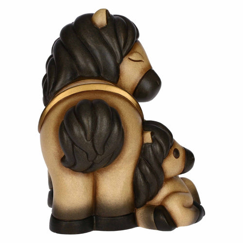 Coppia cavallo Isabella con cucciolo in ceramica