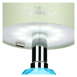 Lampada ricaricabile in cristallo, verde e azzurra