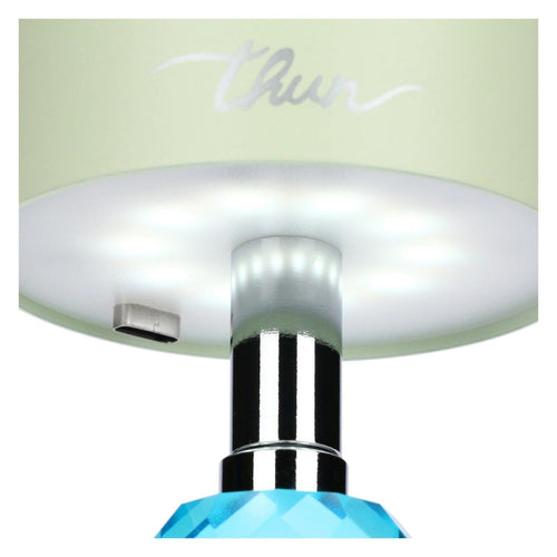 Lampada ricaricabile in cristallo, verde e azzurra