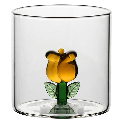 Set 2 bicchieri in vetro tulipano