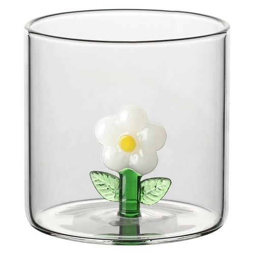 Set 2 bicchieri in vetro margherita