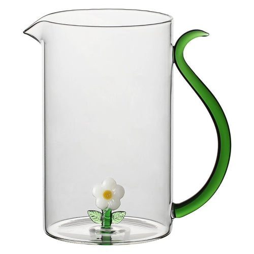 Caraffa in vetro con margherita