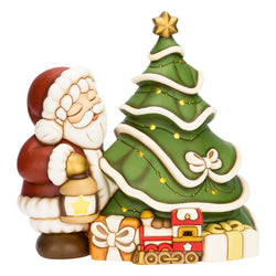 Babbo Natale con albero in ceramica, maxi