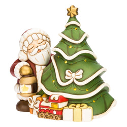 Babbo Natale con albero in ceramica, maxi