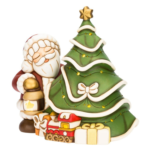 Babbo Natale con albero in ceramica, maxi