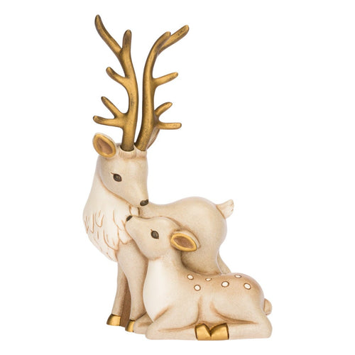 Coppia cervi in ceramica